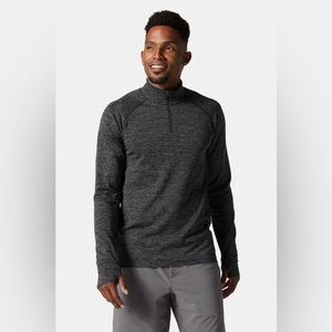 NWT Fabletics The Training Day Quarter Zip Dark Grey HTR XS W61